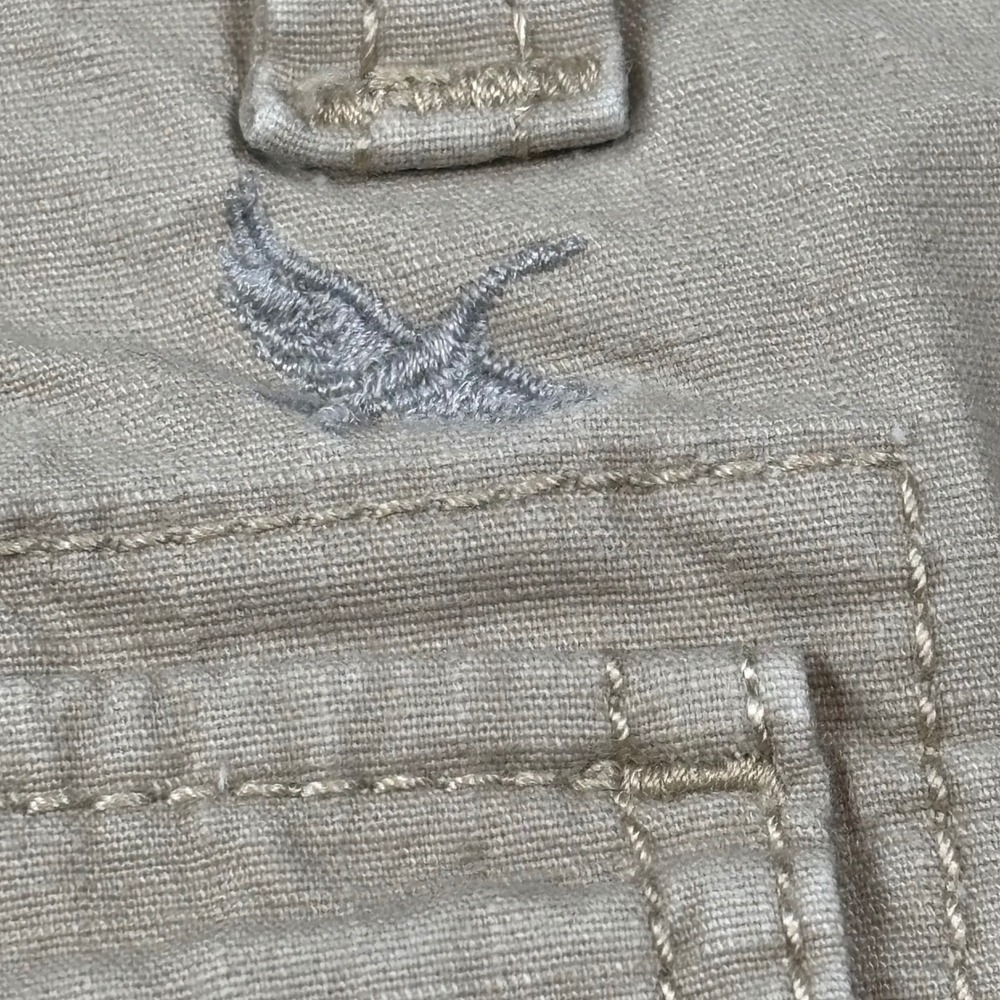 Eddie Bauer Womens Khaki Cargo Crop Pants Tan Cotton Stretch Sz 16 Straight Leg - Picture 3 of 5